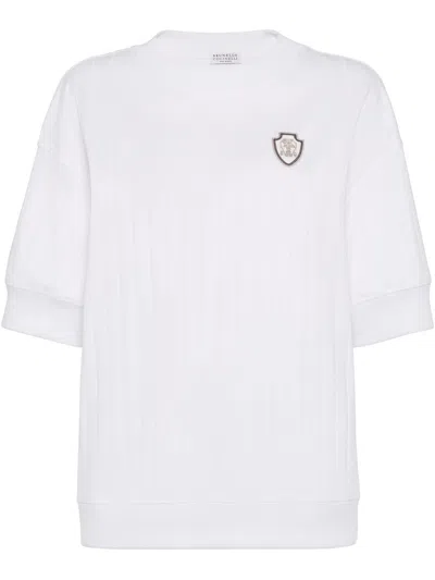 Brunello Cucinelli Women Logo T-shirt In Multicolor