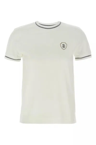 Brunello Cucinelli Women Logo T-shirt In White