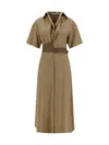 Brunello Cucinelli Women Long Cotton Dress In Multicolor