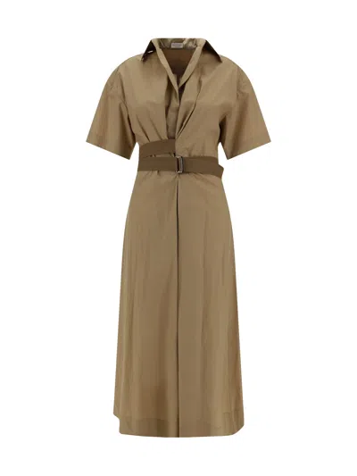 BRUNELLO CUCINELLI BRUNELLO CUCINELLI WOMEN LONG COTTON DRESS