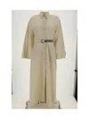 Brunello Cucinelli Women Cotton Long Dress In Cream