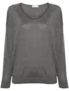 Brunello Cucinelli Women's V-neck Jumper Sweater In Gray