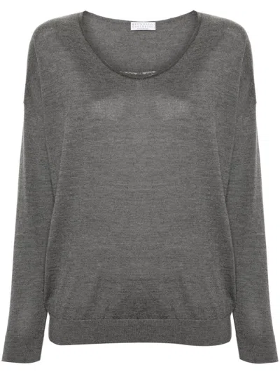 BRUNELLO CUCINELLI BRUNELLO CUCINELLI WOMEN LONG SLEEVE V-NECK SWEATER