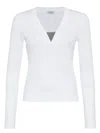 Brunello Cucinelli Long Sleeve V-neck T-shirt Clothing