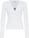 Brunello Cucinelli Long Sleeve V-neck T-shirt Clothing