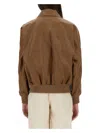 Brunello Cucinelli Long Sleeved Zipped Jacket For Women In Brown