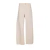 Brunello Cucinelli Loose Barrel Denim Pants With Monile In Neutral