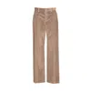 Brunello Cucinelli Women Loose Corduroy Trousers With Monile In White