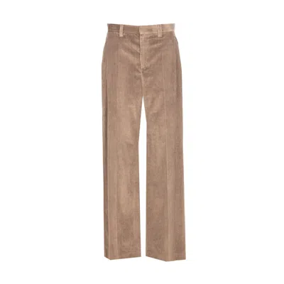 Brunello Cucinelli Women Loose Corduroy Trousers With Monile In White