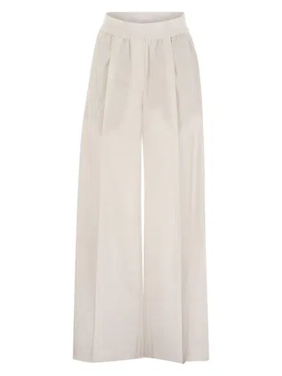 BRUNELLO CUCINELLI WOMEN'S LOOSE FIT COTTON TROUSERS