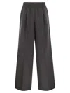 Brunello Cucinelli Women Loose Track Trousers In Virgin Wool Organza In Gray