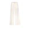 Brunello Cucinelli Women Loose Trousers In Cover Of Cotton And Linen Dyed Capo With Monile