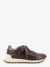 Brunello Cucinelli Leather Low-top Sneakers Contrast Sole In Brown