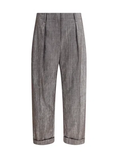 BRUNELLO CUCINELLI BRUNELLO CUCINELLI WOMEN LUREX EFFECT PANTS