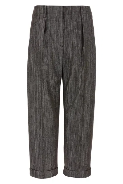 BRUNELLO CUCINELLI BRUNELLO CUCINELLI WOMEN LUREX PANTS