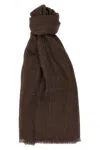 Brunello Cucinelli Soft Fringed Lurex Scarf In Brown