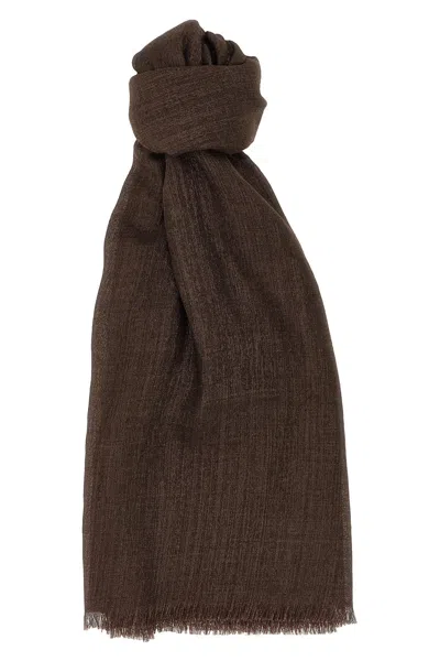 Brunello Cucinelli Women Lurex Scarf In Brown
