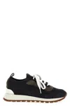 Brunello Cucinelli Glitter Finish Sneakers Contrast Sole In Black