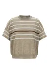 Brunello Cucinelli Lurex Stripes Sweater Sweaters And Cardigans In Multicolor