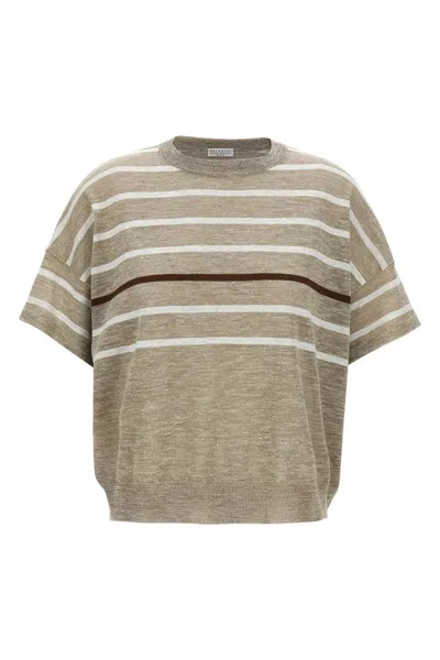 BRUNELLO CUCINELLI BRUNELLO CUCINELLI WOMEN LUREX STRIPES SWEATER