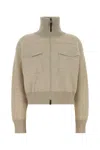 Brunello Cucinelli Women Melange Sand Cashmere Blend Cardigan In Neutral