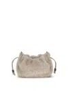 Brunello Cucinelli Women Mellow Mini Shearling Shoulder Bag In Neutral