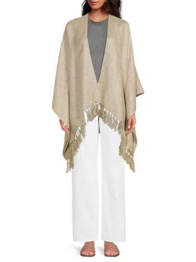 Brunello Cucinelli Women's Metallic Linen-blend Fringed Ruana
