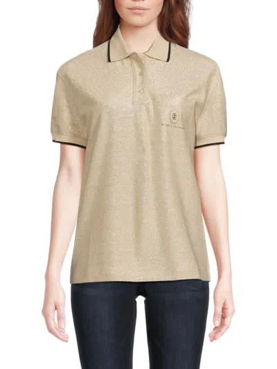 Brunello Cucinelli Women's Metallic Linen-blend Polo Shirt