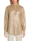 Brunello Cucinelli Women's Metallic Sheen Cotton Shirt