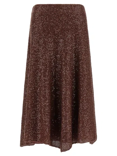 Brunello Cucinelli Women's Micro-sequin Skirt In Pink