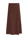 Brunello Cucinelli Flowing Brown Maxi Skirt With Minimalist Design In Brown
