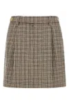 Brunello Cucinelli Checked Virgin Wool Flannel Miniskirt In Gray