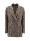 Brunello Cucinelli Check Pattern Mohair Blazer Jacket In Multi