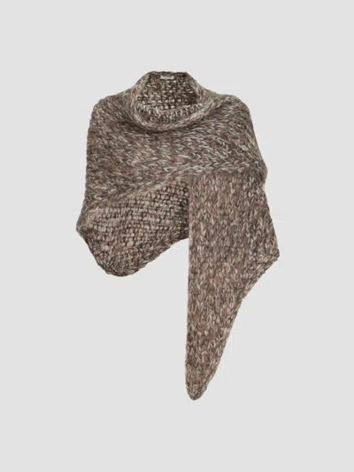 Brunello Cucinelli Women's Mohair Knit Shawl In Bark