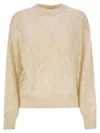 Brunello Cucinelli Women's Mohair, Wool, Cashmere And Silk Sweater With Dazzling Argyle Embroidery In Multicolor