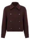 Brunello Cucinelli Cashmere Coat With Buttoned Cuffs And Double-breasted Design In Multi