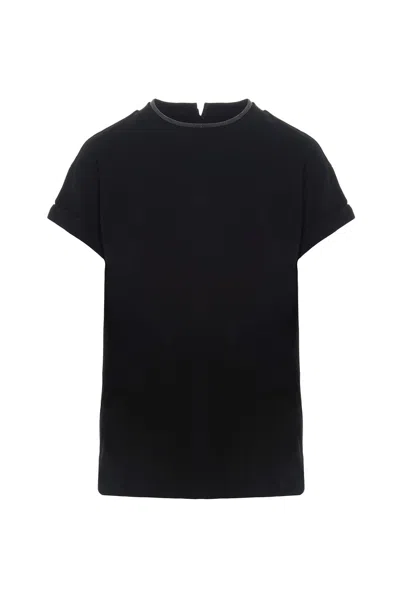 Brunello Cucinelli Women Monile Crew-neck T-shirt In Black