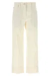 Brunello Cucinelli Crop Pants With Belt Loops And Pockets In Neutral