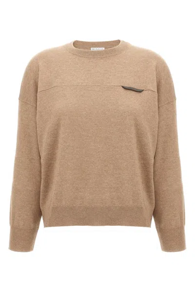 BRUNELLO CUCINELLI BRUNELLO CUCINELLI WOMEN MONILE CROP SWEATER