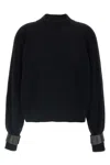 Brunello Cucinelli Ribbed High Neck Sweater With Cuffed Sleeves In Black