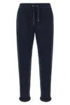 Brunello Cucinelli Joggers Featuring Elastic Waistband And Ribbed Cuffs In Blue