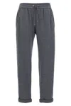 Brunello Cucinelli Women Cotton And Silk Blend Trousers In Gray