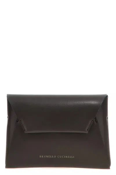 BRUNELLO CUCINELLI BRUNELLO CUCINELLI WOMEN MONILE LEATHER CLUTCH BAG