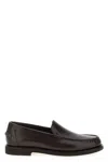 Brunello Cucinelli Round Toe Leather Loafers With Stitched Detailing In Brown