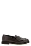 Brunello Cucinelli Bead-embellished Fringed Leather Loafers In Brown