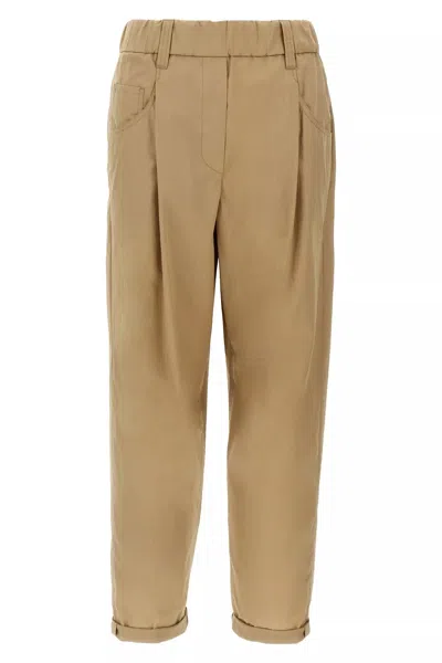 Brunello Cucinelli Women Monile Pants In Brown
