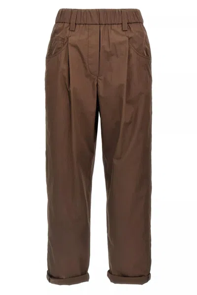 Brunello Cucinelli Women Monile Pants In Brown