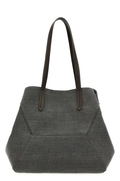 Brunello Cucinelli Women 'monile' Shopping Bag In Gray
