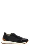 Brunello Cucinelli Suede Technical Running Sneakers In Multi
