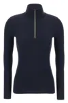Brunello Cucinelli Wolf Knitwear With Long Sleeves And High Neck In Blue